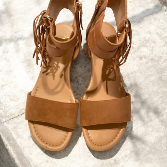 Franco Sarto Shoes - 🍄‍🟫Franco Sarto Tan Fringe Ankle-Strap Sandals for Women